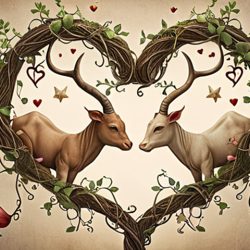 Home 15 **
A romantic and whimsical illustration depicting several zodiac constellations (Taurus, Cancer, Libra) intertwined with hearts and vines. The style should be dreamy and ethereal, with soft lighting. This evokes the idea of easily finding true love due to astrological alignment.
**